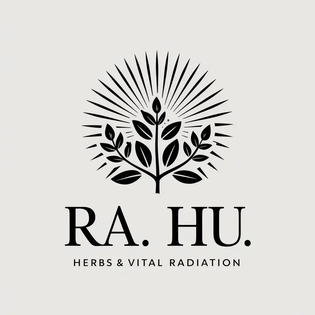 LOGO-Design-For-Ra-Hu-Herbs-and-Vital-Radiation-Theme-on-Clear-Background