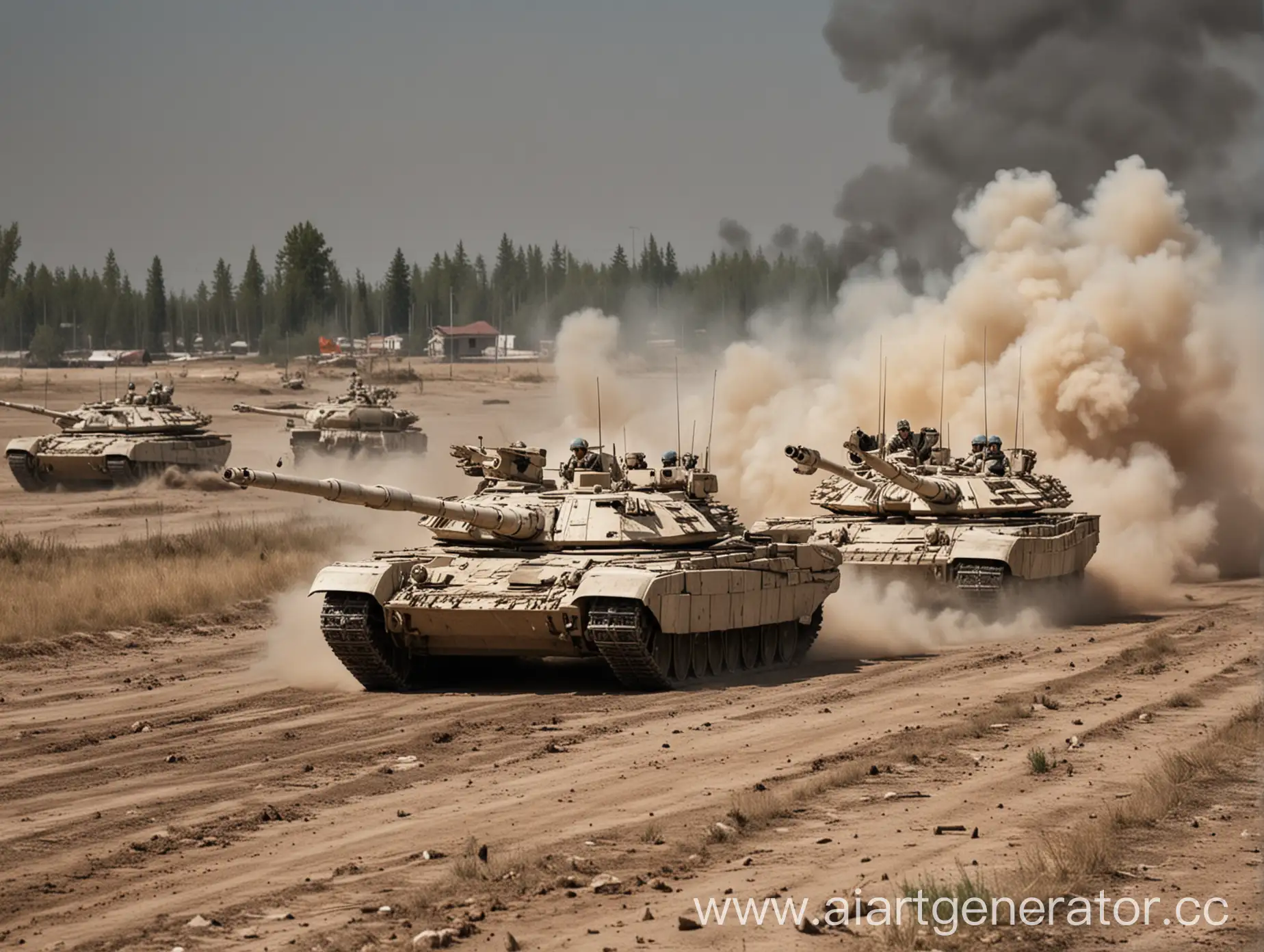 T72-Tanks-Engaging-in-Combat-on-Battlefield