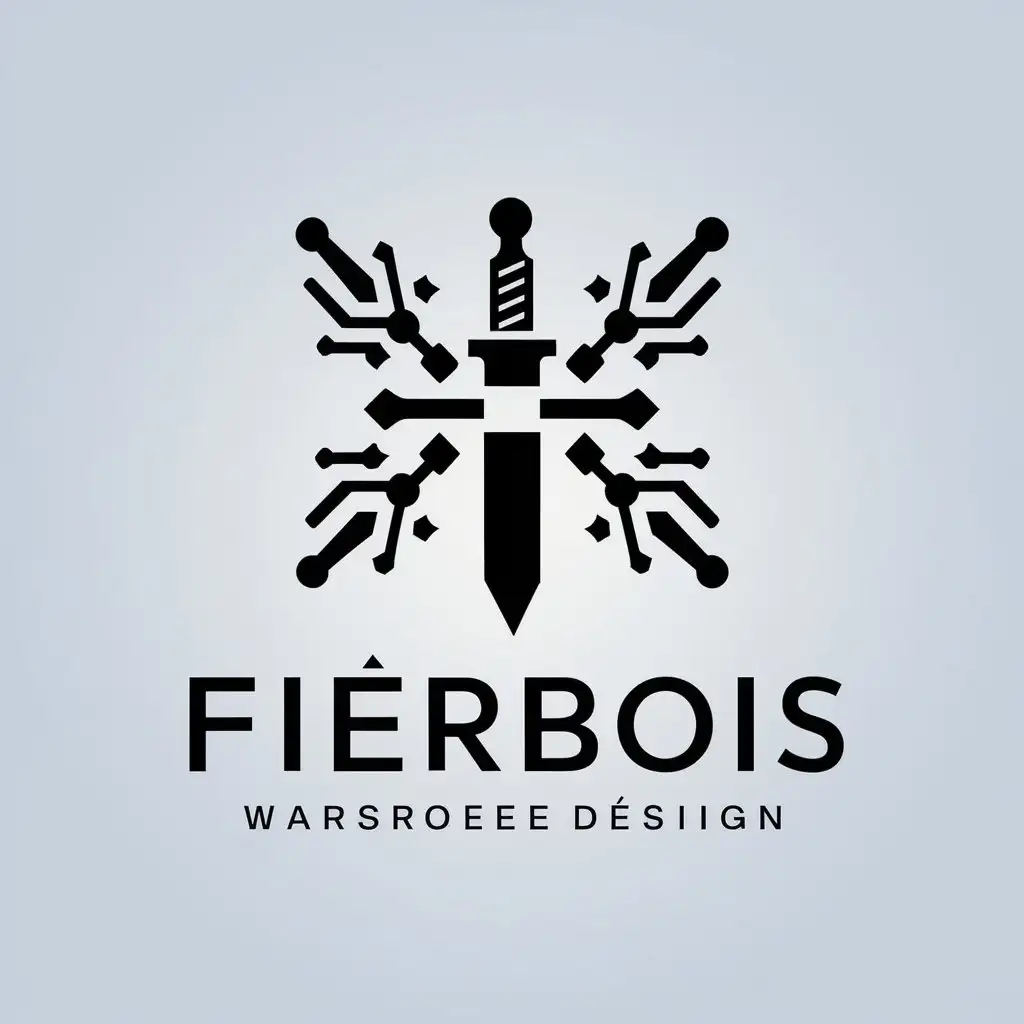 LOGO Design For Fierbois Cyber Sword Symbol in Technology Industry