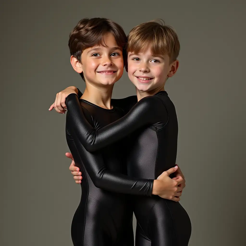 Shiny lycra spandex leotard boys hug