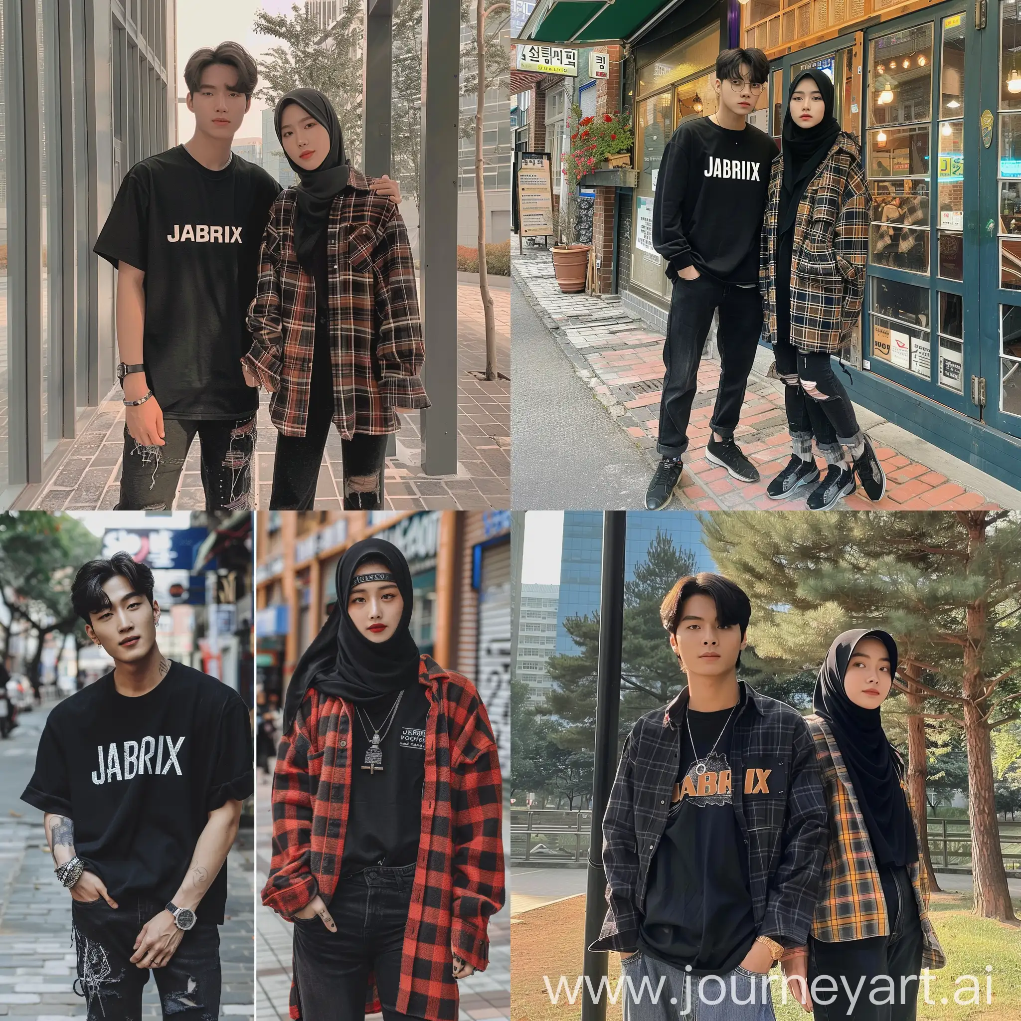 Korean-Man-and-Girl-in-Matching-JABRIX-Outfits-with-Hijab