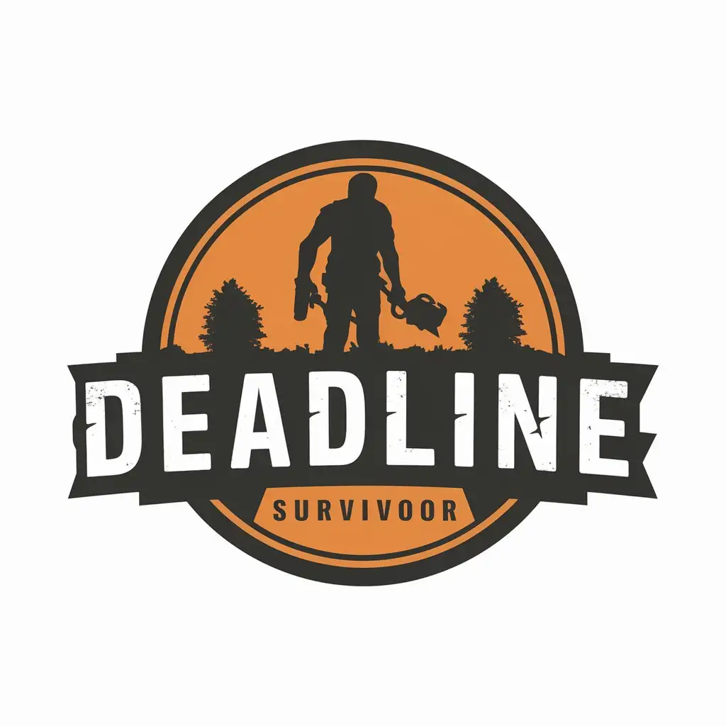 a vector logo design,with the text "Deadline", main symbol:survivor,Moderate,clear background