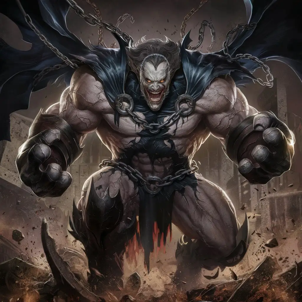 Sinister Marvel Villain with Enormous Muscles and Perverse Grin