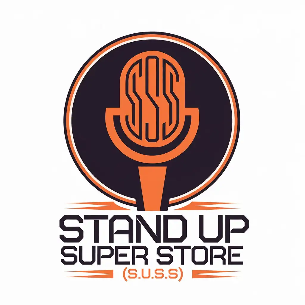 LOGO Design For Stand Up Super Store SUSS Innovative Minimalistic Symbol with Versatile Color Palette