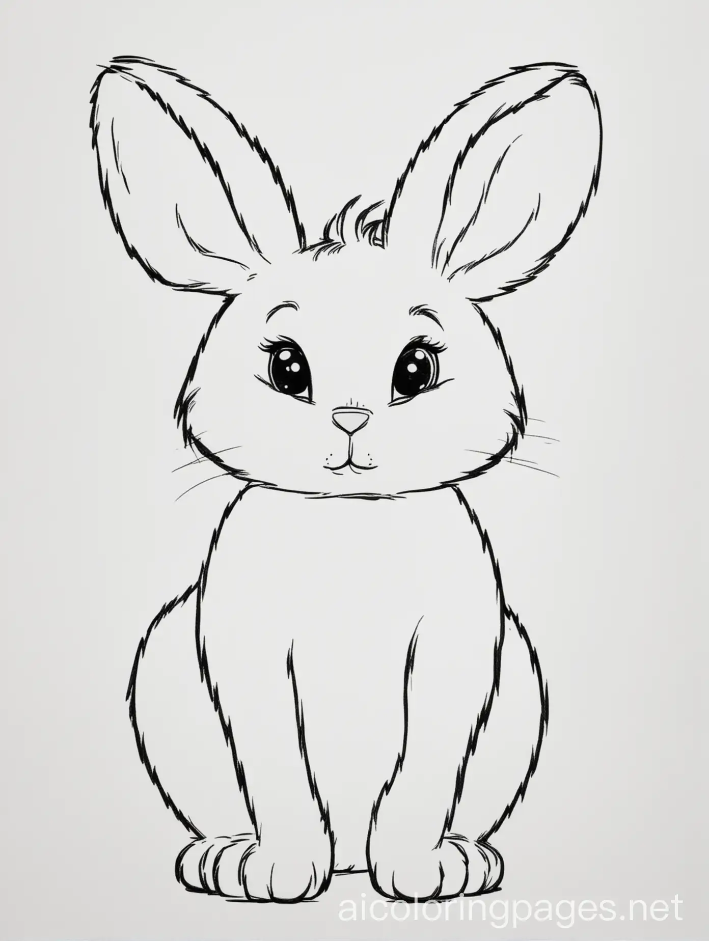 Children-Coloring-Easter-Bunny-Outline-Drawing