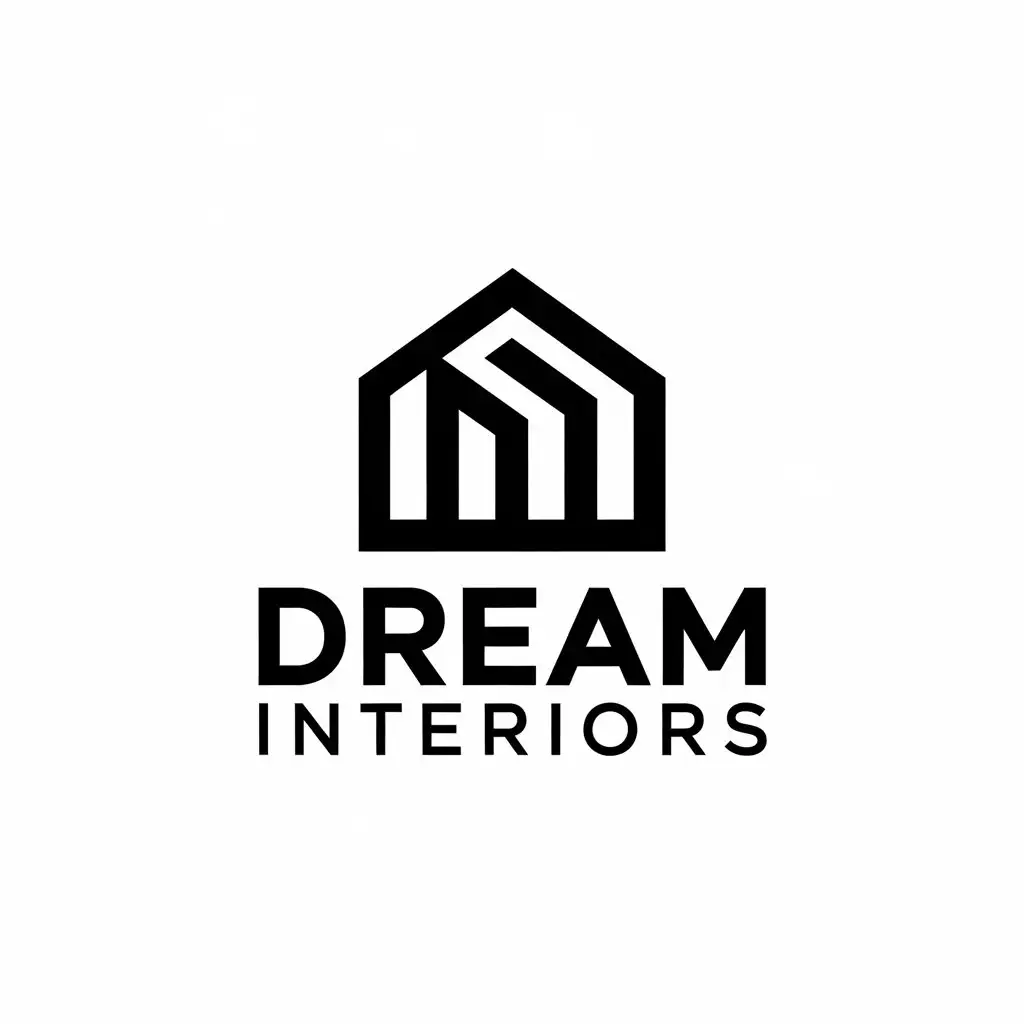 LOGO Design for Dream Interiors House Symbol in Moderado Style for the Otros Industry with Clear Background