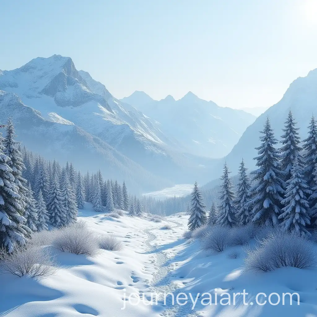 Snowy-Mountain-Landscape-with-Majestic-Peaks-and-Winter-Scenery