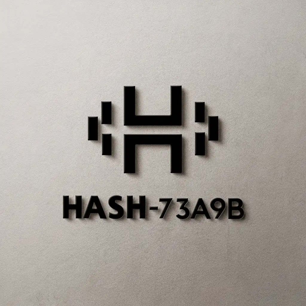 a vector logo design,with the text "hash-7f3a9b", main symbol:H,Minimalistic,be used in Technology industry,clear background