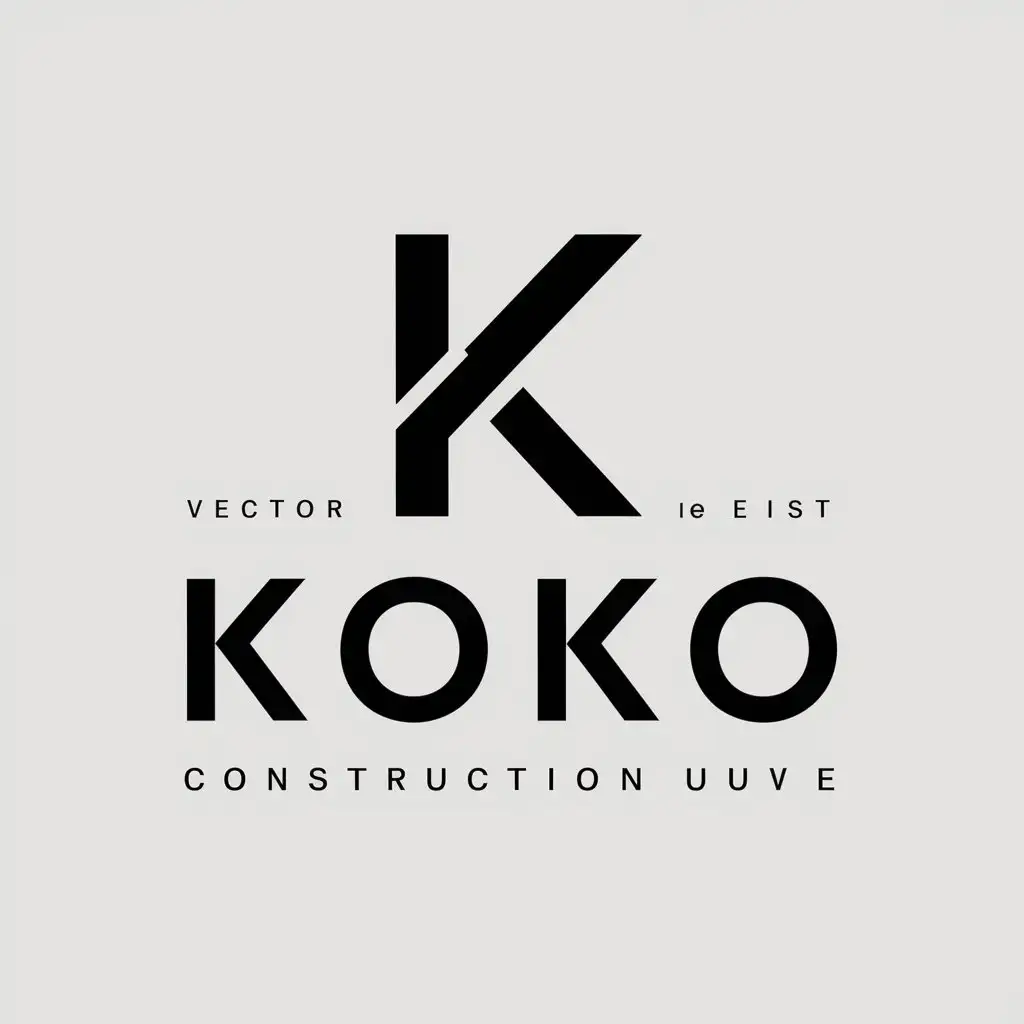 a vector logo design,with the text "KOKO", main symbol:K,Moderate,be used in Construction industry,clear background