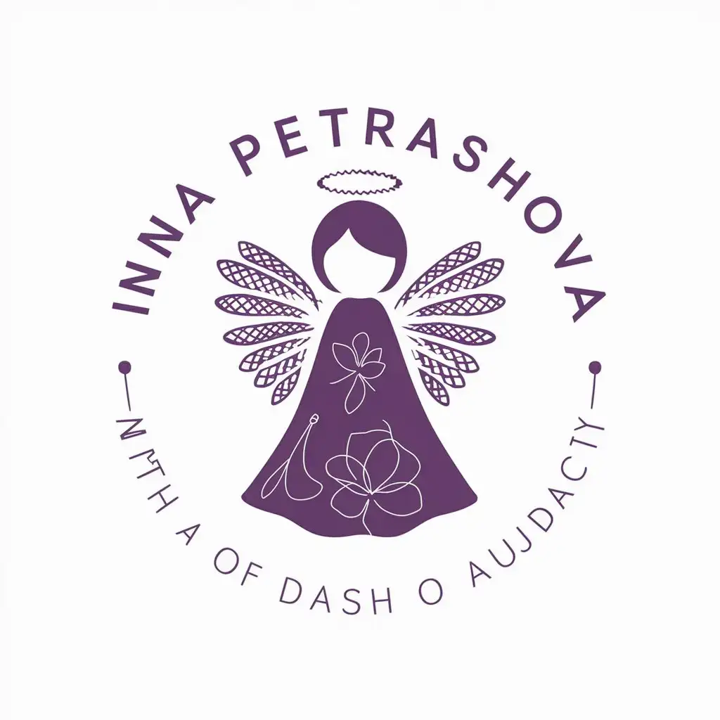 LOGO-Design-for-Inna-Petrashova-Sewing-Dolls-and-Angel-with-Audacious-Purple-Art-Style