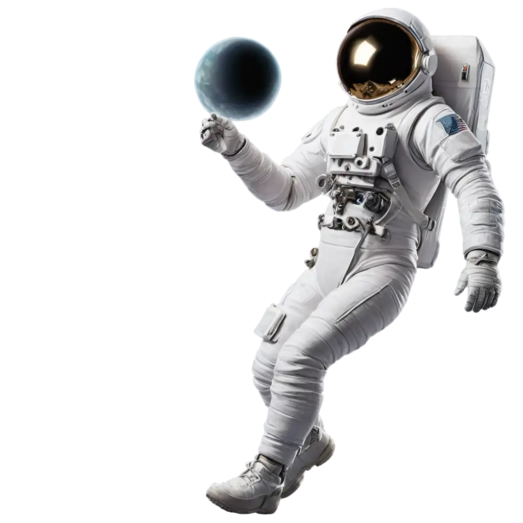 An astronaut in the space
