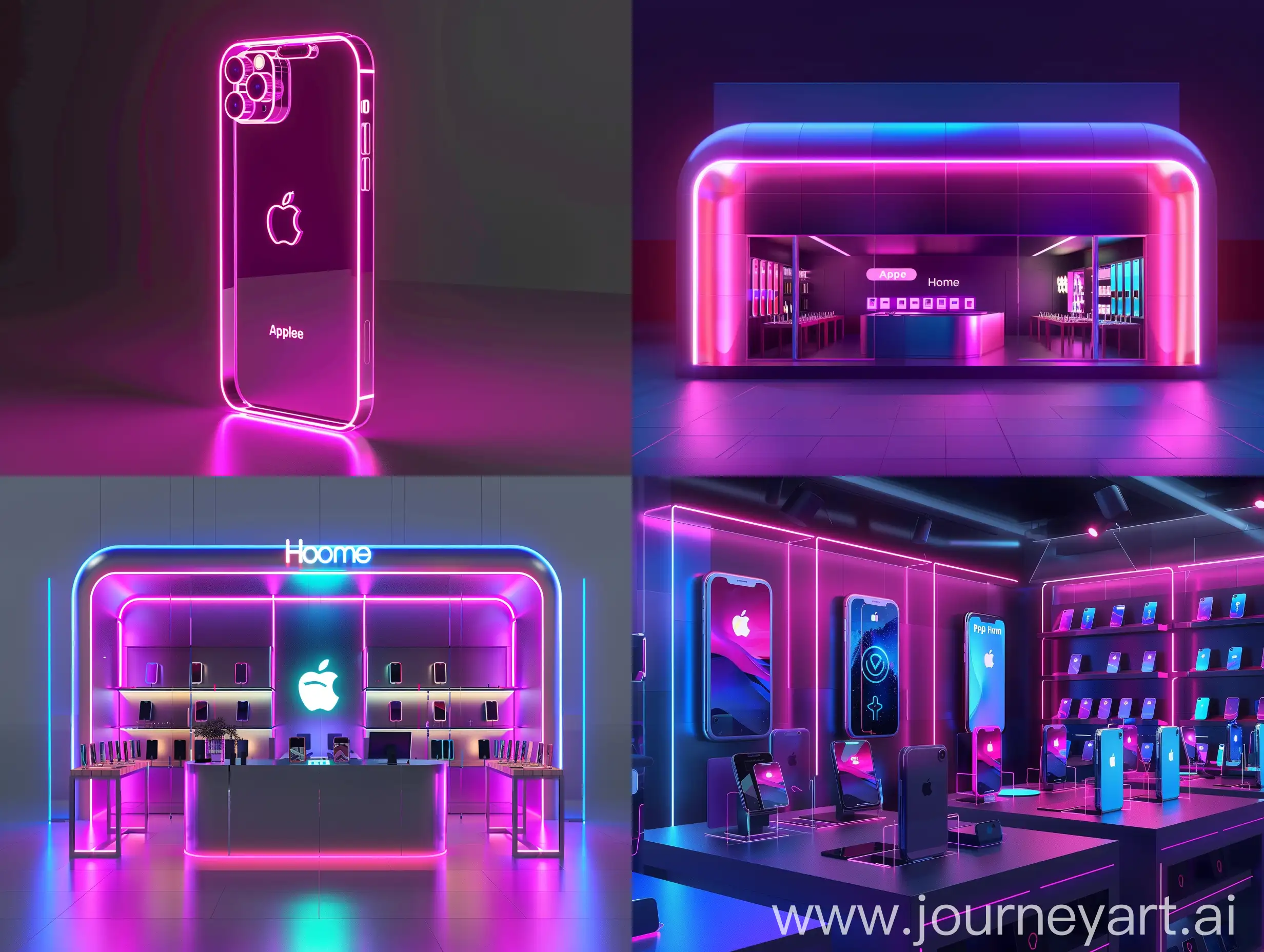 Neon-Avatar-for-Apple-Home-Store-Featuring-iPhones