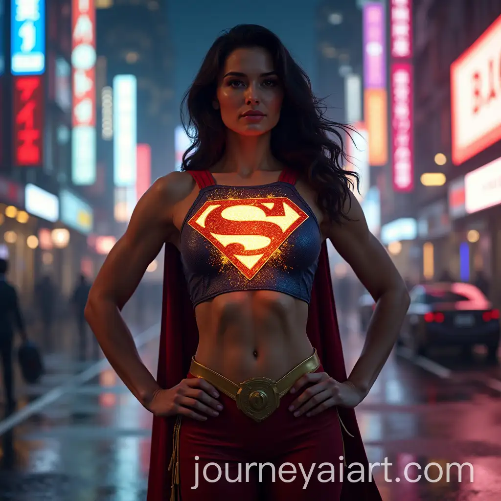 Supergirl-in-Futuristic-City-Deflecting-Bullets-with-Confidence