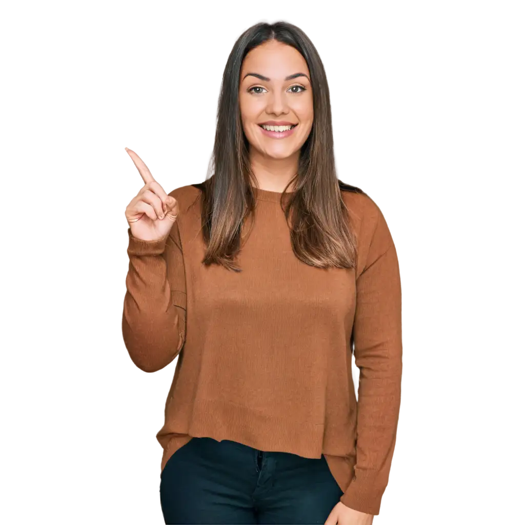 Joyful-25YearOld-Woman-Pointing-to-the-Left-in-PNG-Format