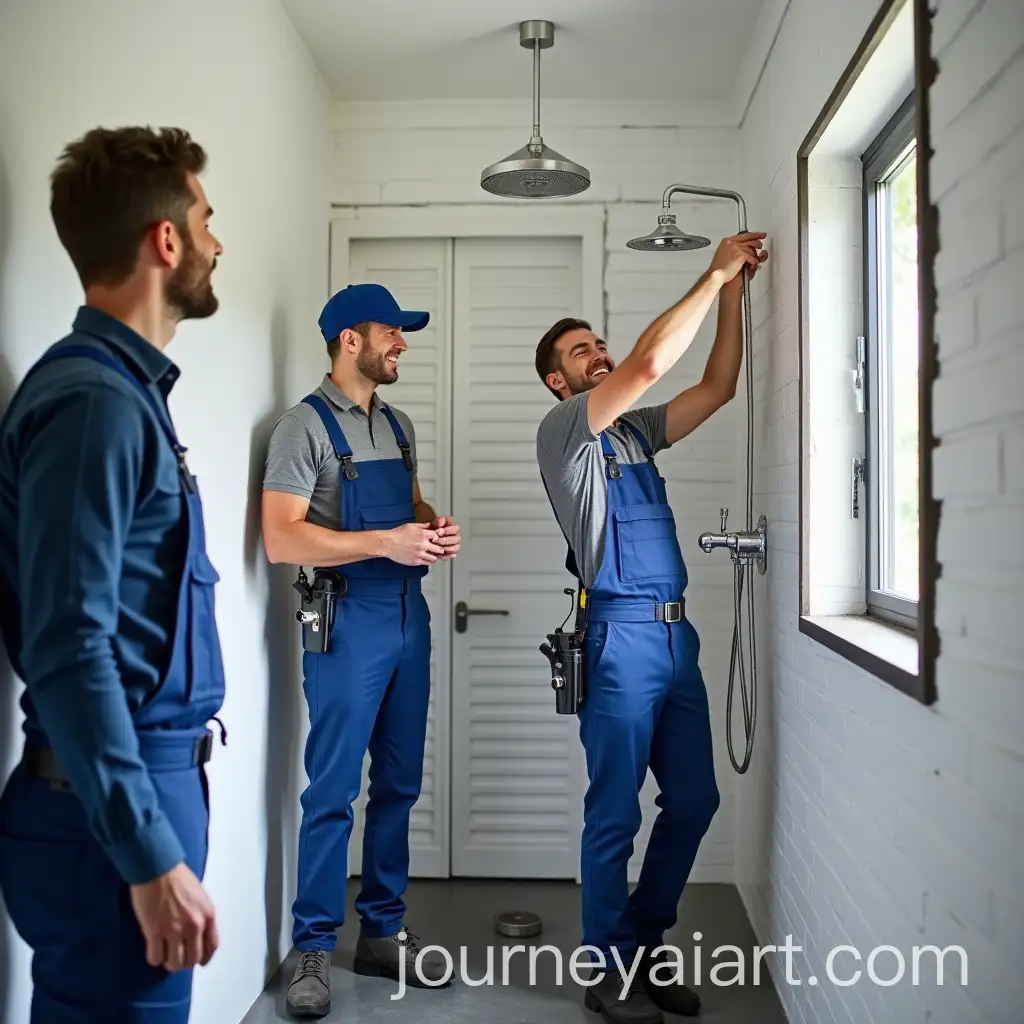 Professional-Plumbers-Installing-Luxury-Shower-System-in-Modern-Bathroom