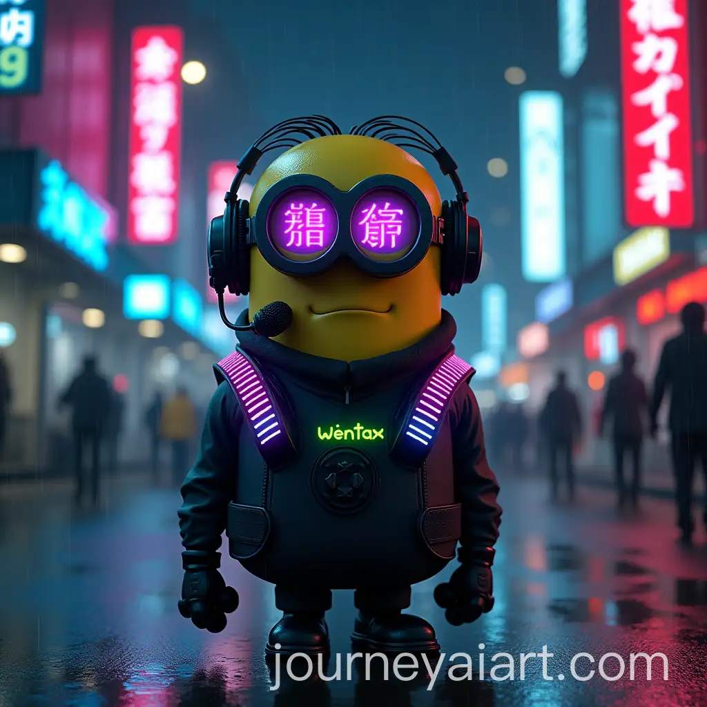Cyberpunk-Minion-in-Tactical-Suit-with-Neon-Lights-in-Futuristic-City