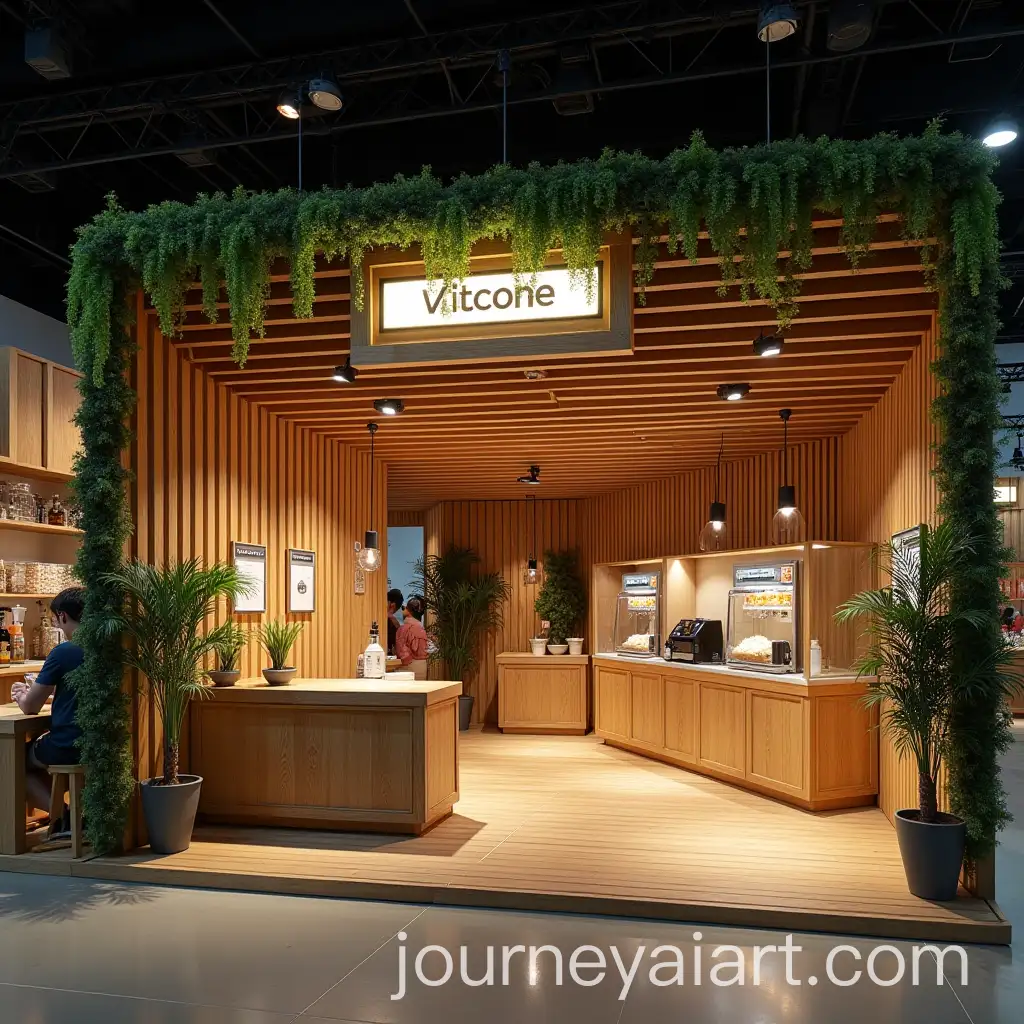 Exhibition-Stand-with-Kiosks-Popcorn-Machine-Coffee-Bar-and-Natural-Decor