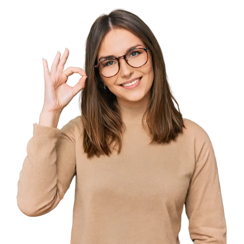 PNG-Image-of-a-Beautiful-Woman-Wearing-Glasses-Enhance-Your-Visual-Content-with-Clarity-and-Quality