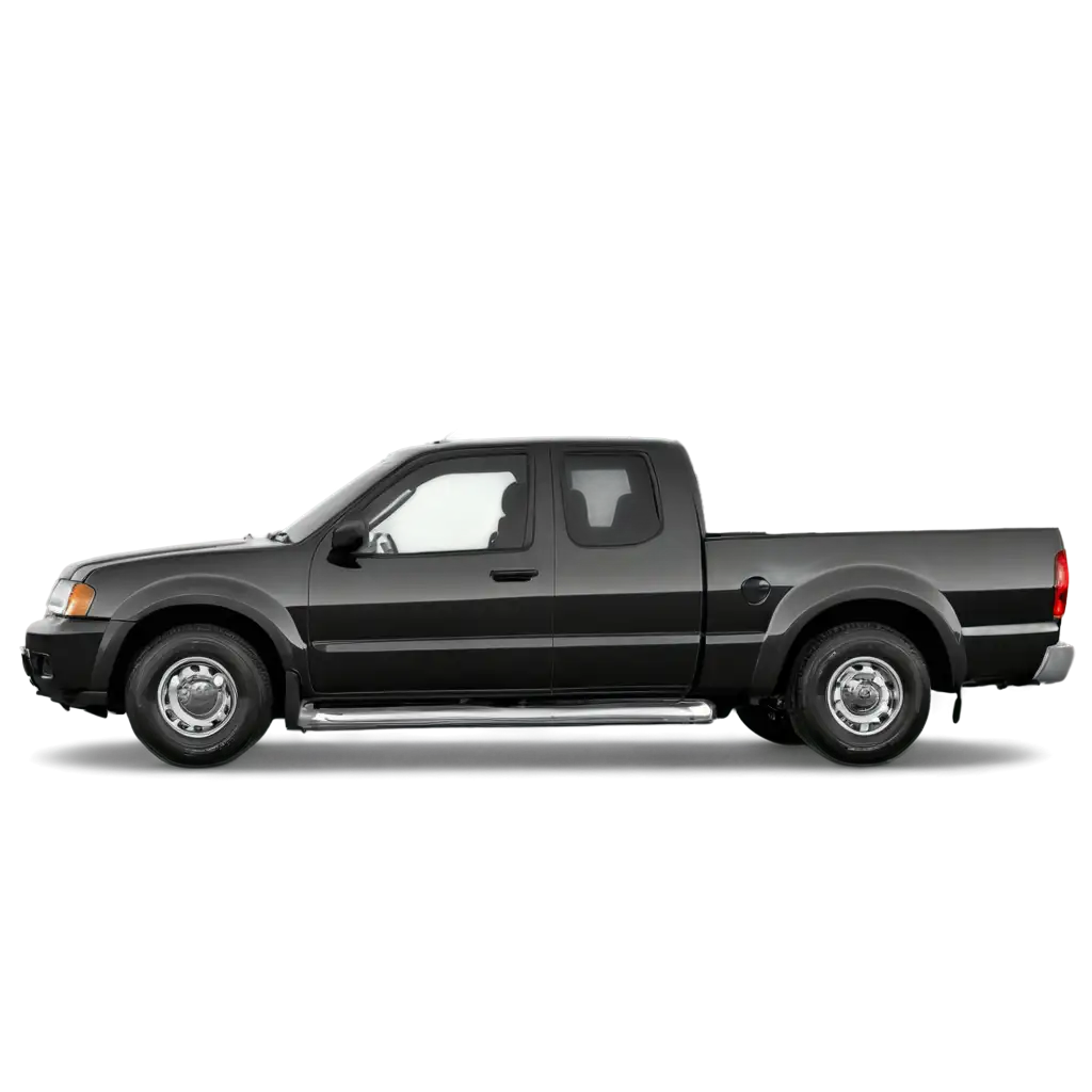 Realistic-Side-View-of-a-Glossy-Black-PreRunner-Pickup-Truck-in-PNG-Format