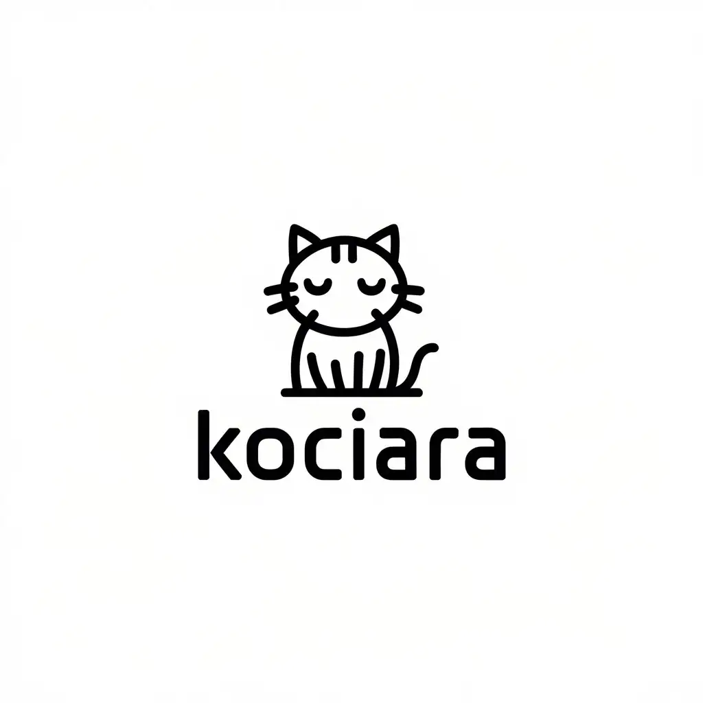 LOGO Design for Kociara Minimalistic Cat Symbol for the Animal Pets Industry