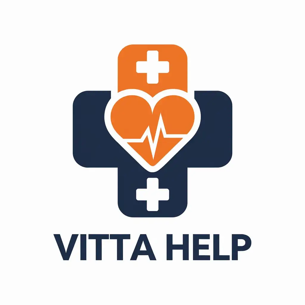 LOGO Design for Vitta Help Medical Assistance Symbol with Clear Background and Modern Style