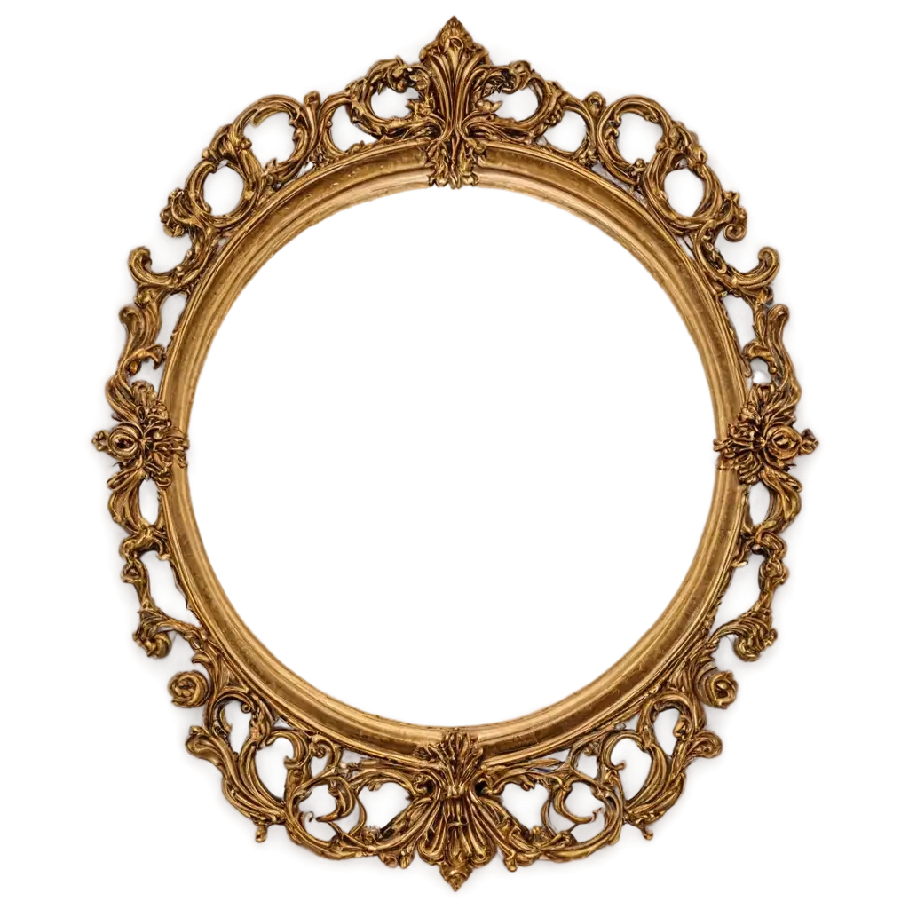 Golden-Thick-Victorian-Vertical-Oval-Frame-PNG-Image-with-Crown