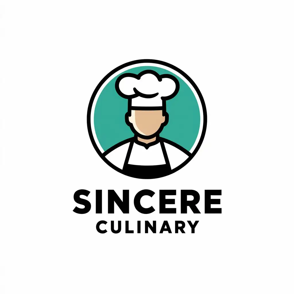 a vector logo design,with the text "SINCERE CULINARY", main symbol:chef,Moderate,be used in generating industry,clear background