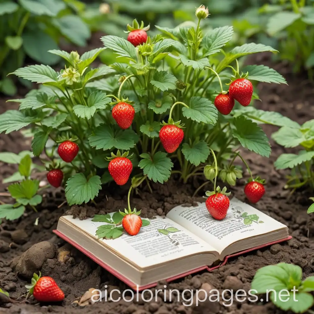 Children-Learning-to-Grow-Strawberries-in-a-Muddy-Garden-Coloring-Page