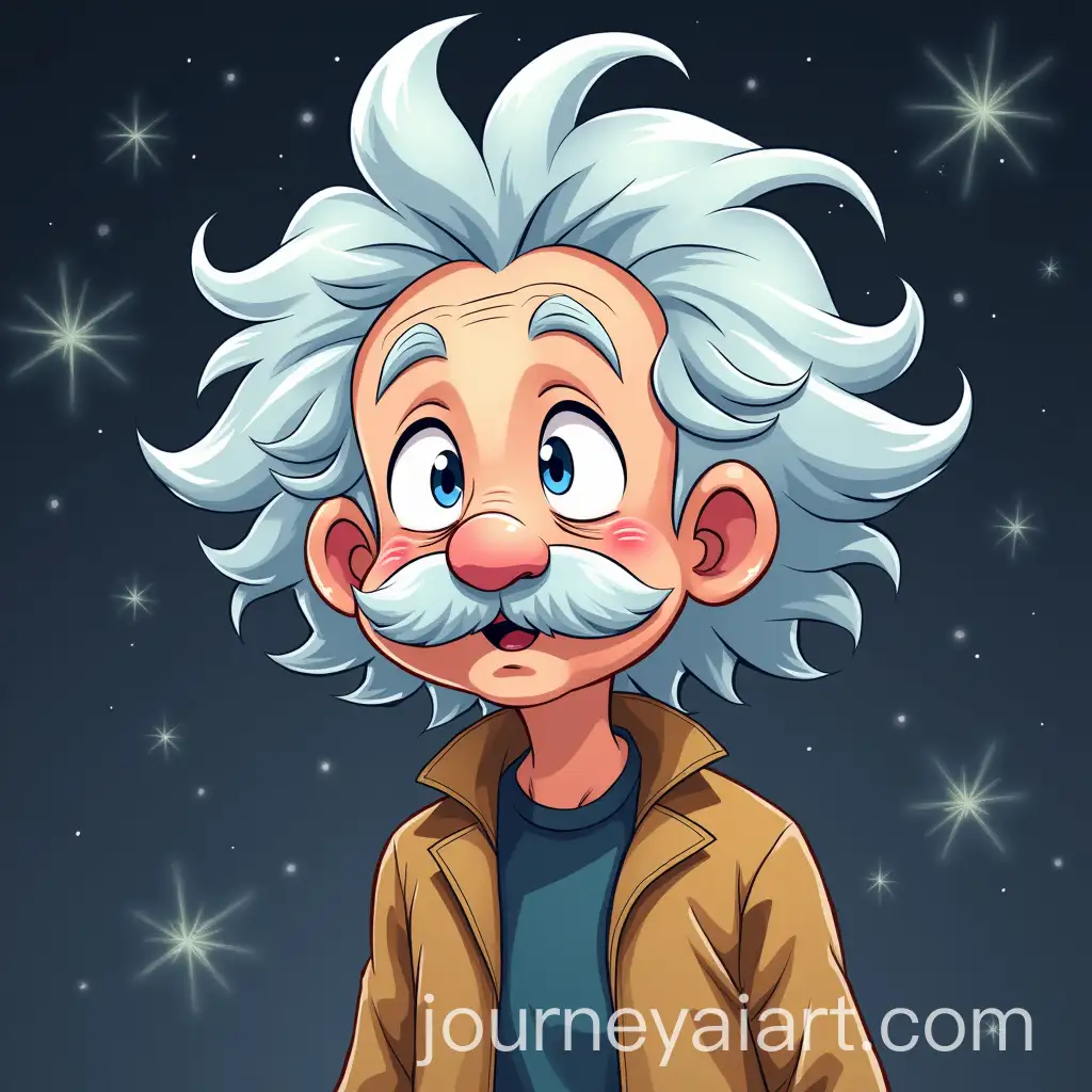 Anime-Style-Portrait-of-Albert-Einstein-with-IconAI-Art-Prompt-Expansionic-Features