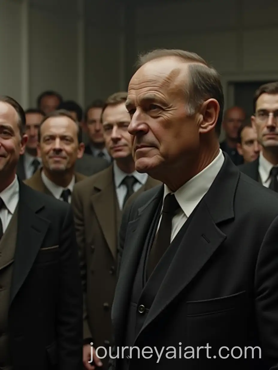 Oskar-Schindler-with-Jewish-Workers-in-a-Room-of-Gratitude-and-Hope