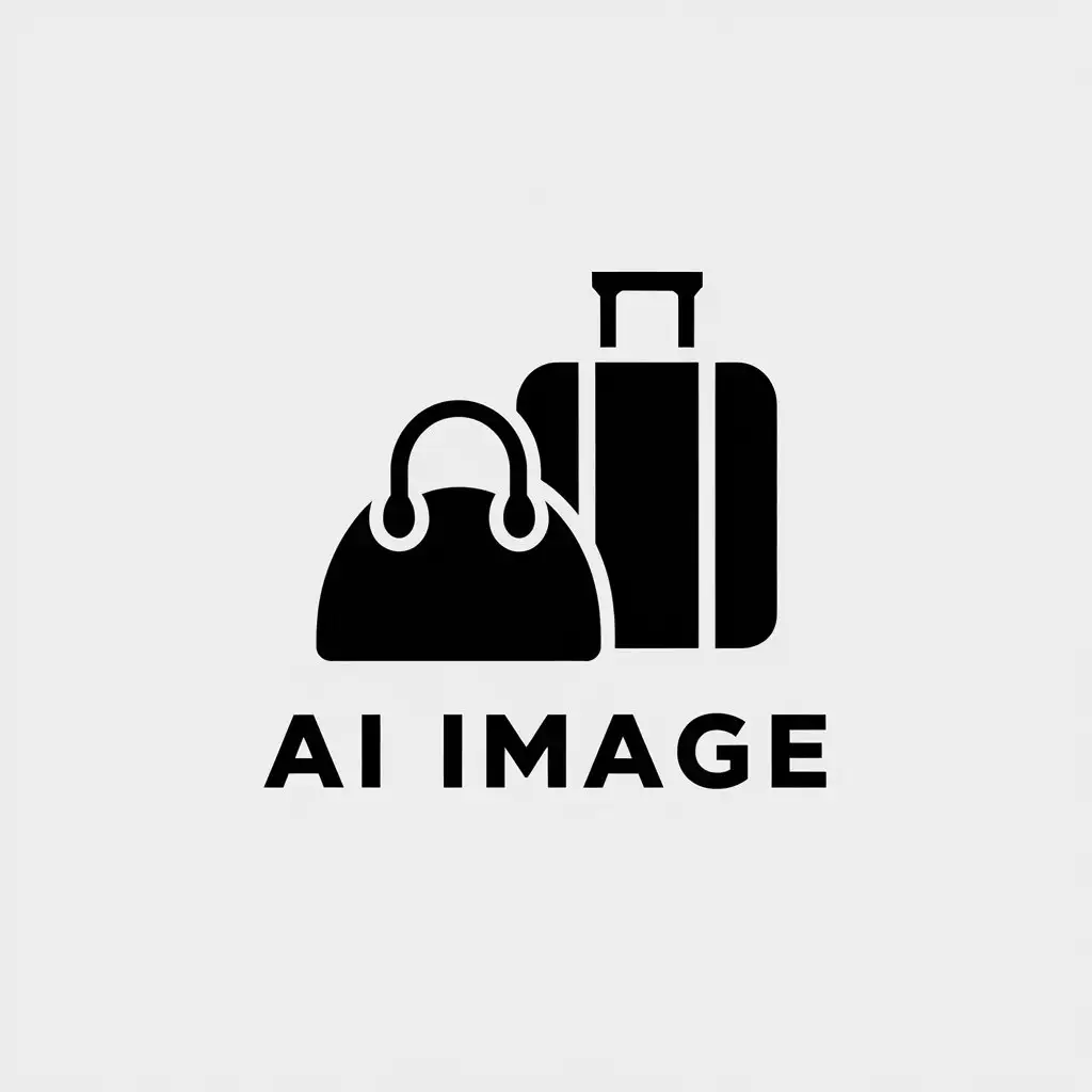 a vector logo design,with the text "AI image", main symbol:Lady handbag and luggage,Minimalistic,be used in Retail industry,clear background