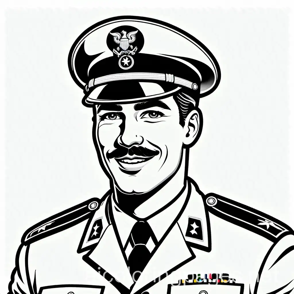 Handsome-Military-Officer-Coloring-Page