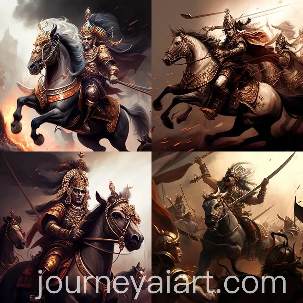 Mahabharata-War-Scene-with-Soldiers-and-Horses