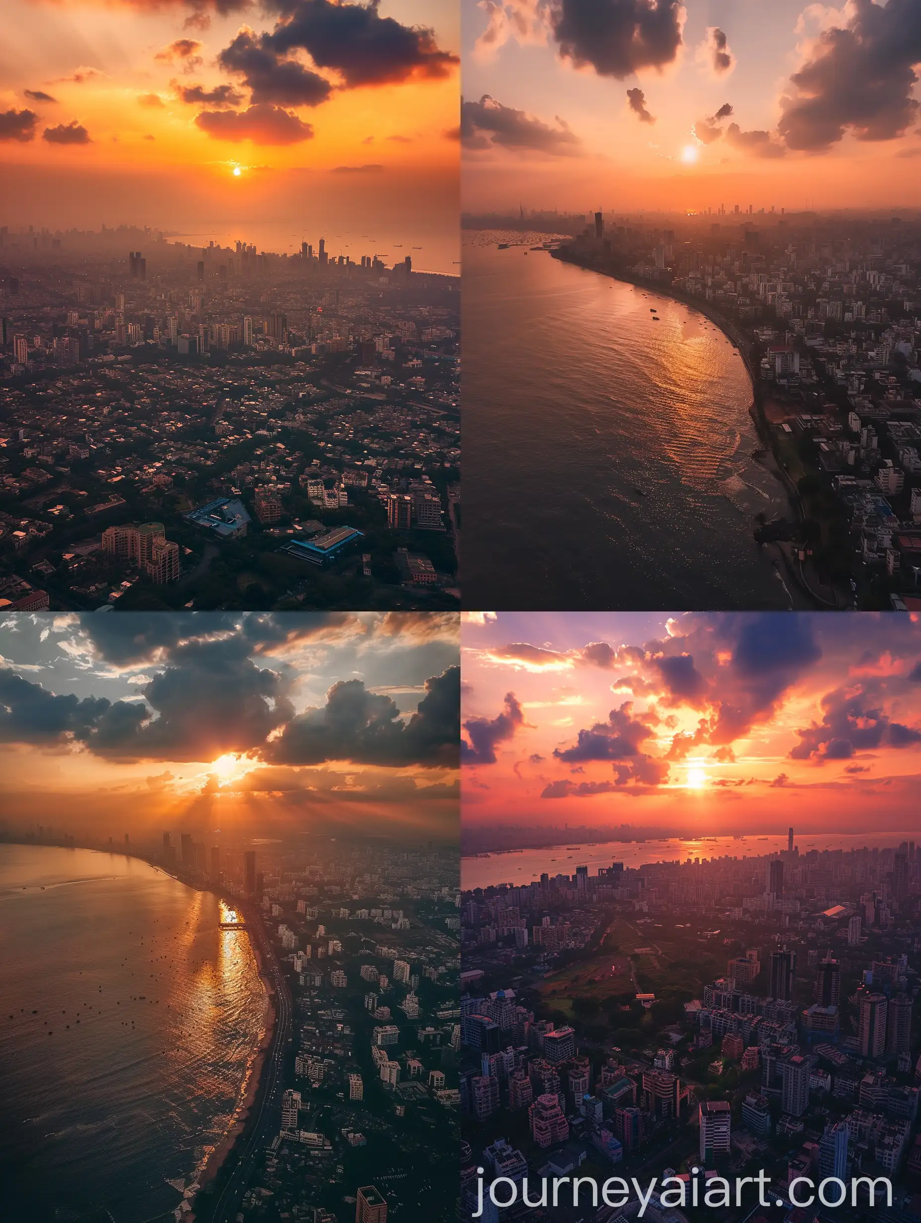 Arial-Sunset-Shot-of-Mumbai