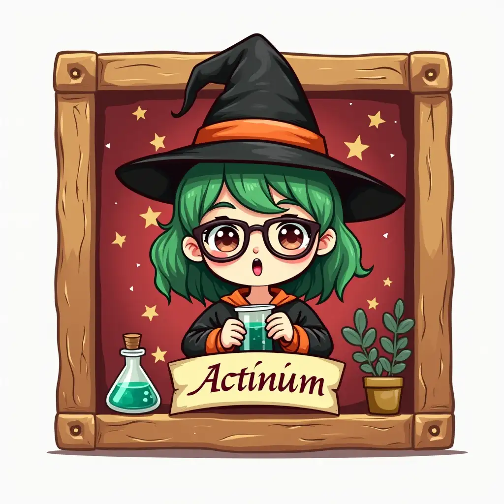 Whimsical-Witch-Logo-Featuring-a-Cute-Girl-Mascot-with-Green-Hair