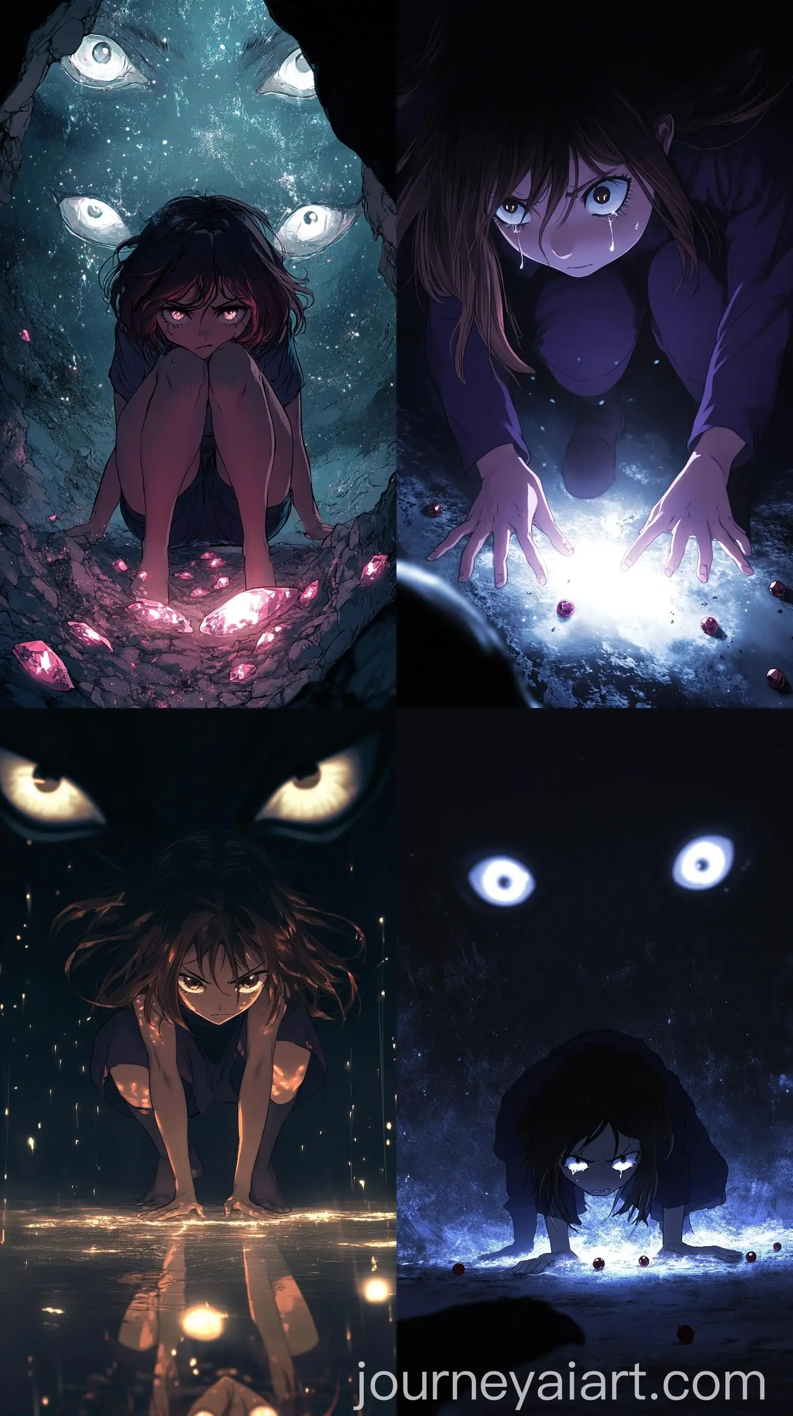 Anime-Girl-in-Dark-Room-with-Shining-Rubies-and-White-Eyes