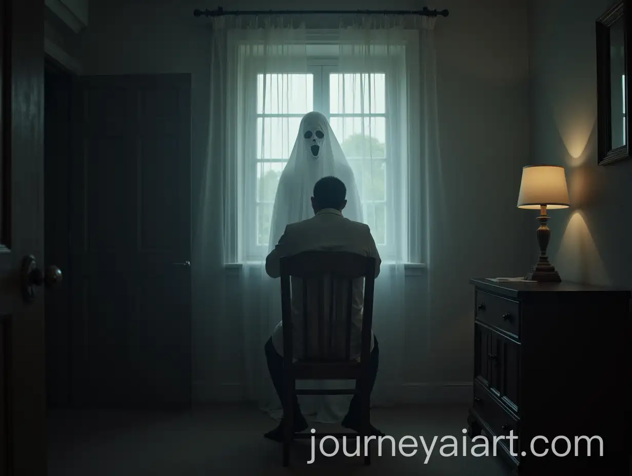 Person-Sitting-in-Room-Encountering-a-Ghost