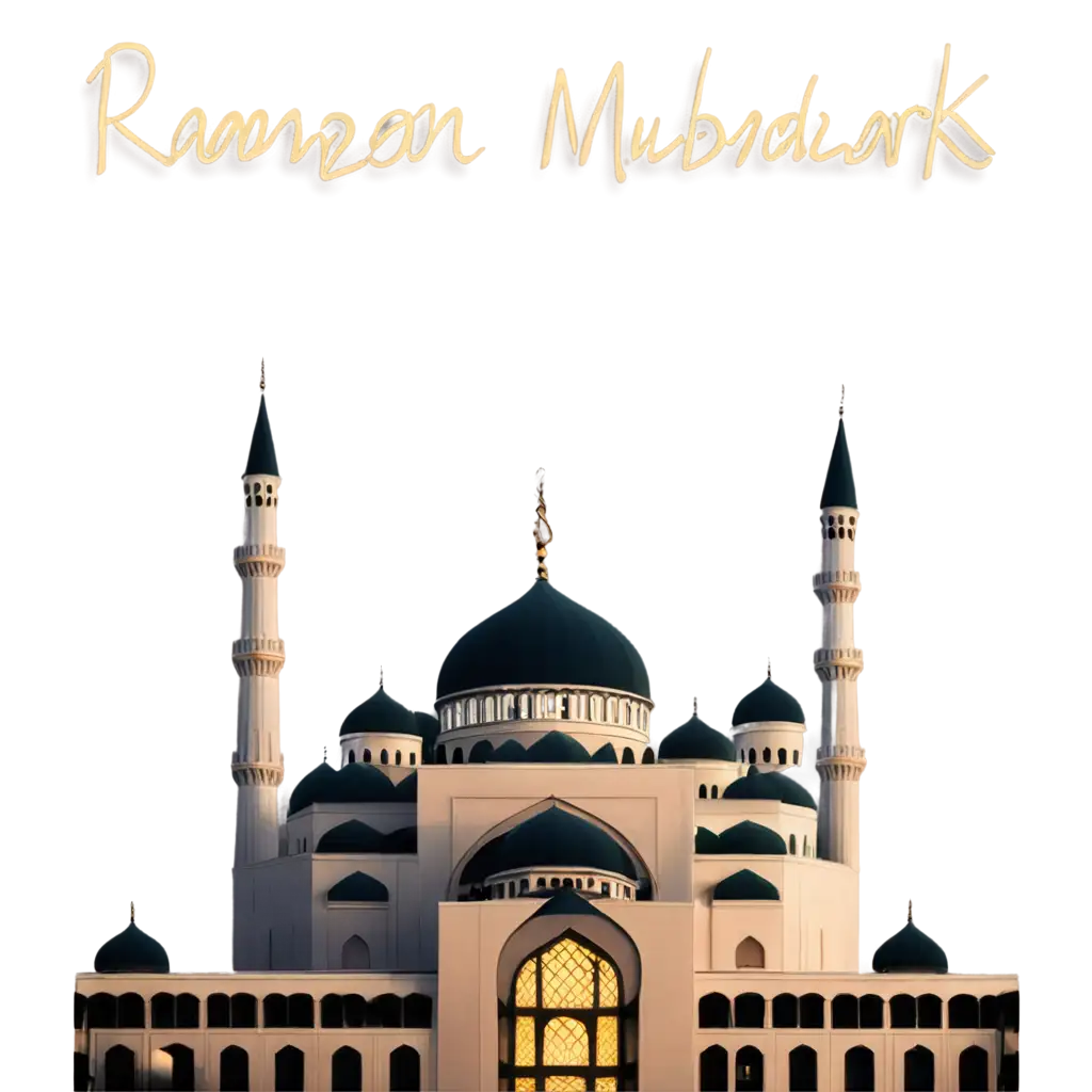 Ramzan-Mubarak-PNG-Image-with-Mosque-Background-for-Celebrating-Ramadan