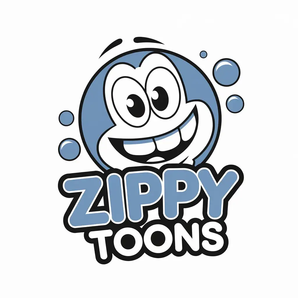 LOGO Design for Zippy Toons Cartoon Channel for Kids with Bubbles