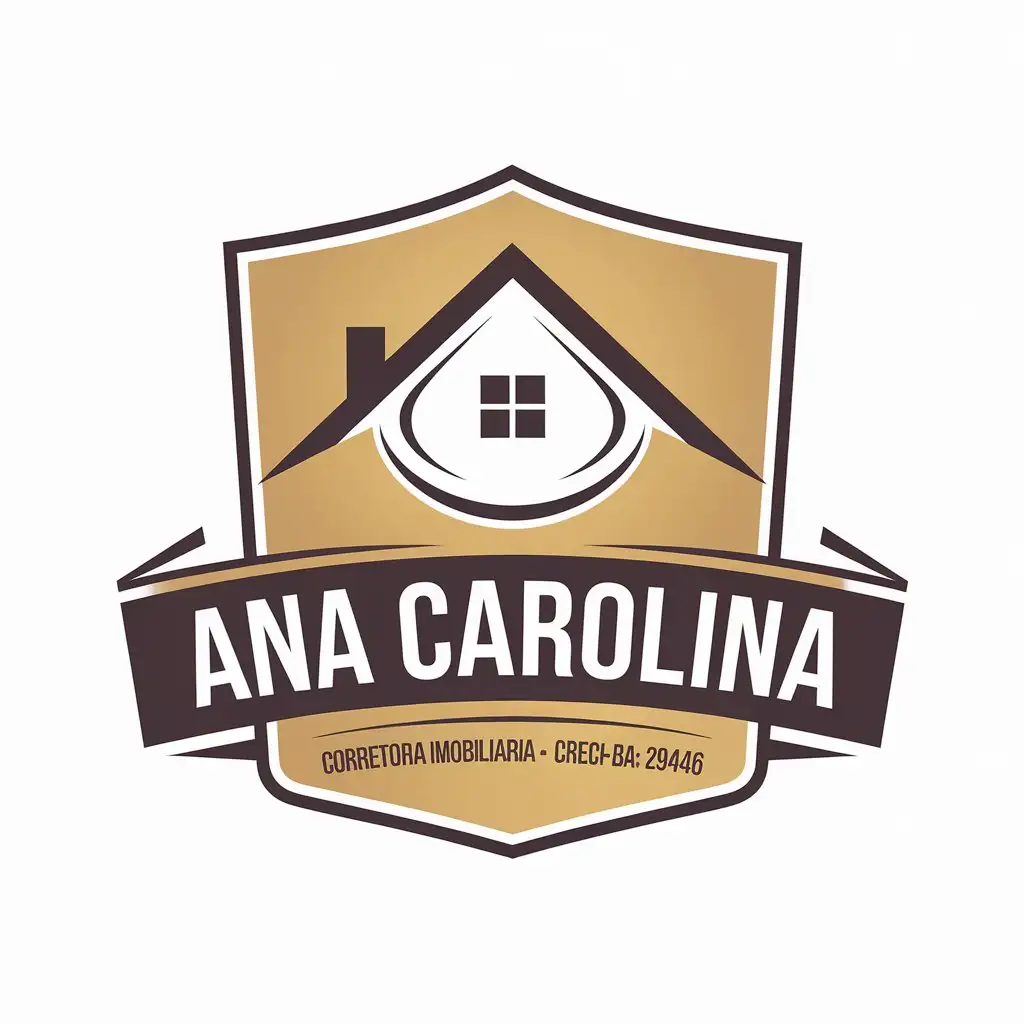 LOGO Design for Ana Carolina Real Estate with Golden Elegance