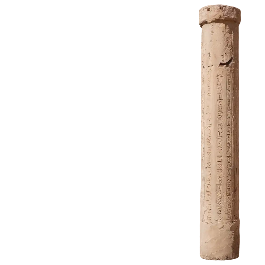 Broken-Ancient-Egyptian-Stone-Pillar-with-Hieroglyphs-CrPNG-Image-Usage-Analysisacked-Aged-PNG-for-TombLike-Designs