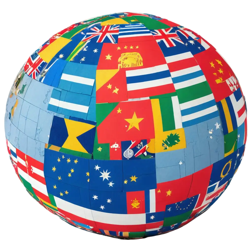 PNG-Image-of-a-Globe-with-Country-Flags-Enhance-Online-Presence-with-HighQuality-Visuals