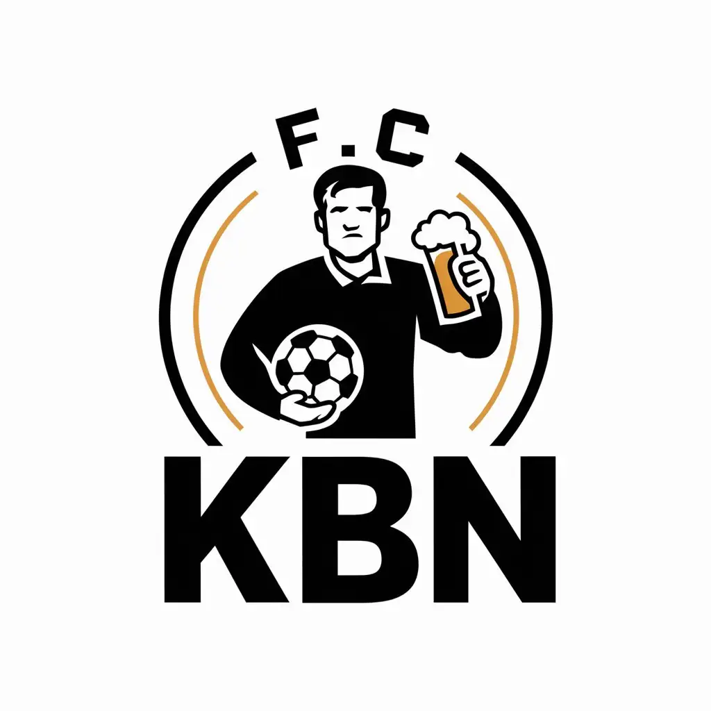 LOGO-Design-For-FC-KBN-Footballer-with-Beer-and-Football-Theme