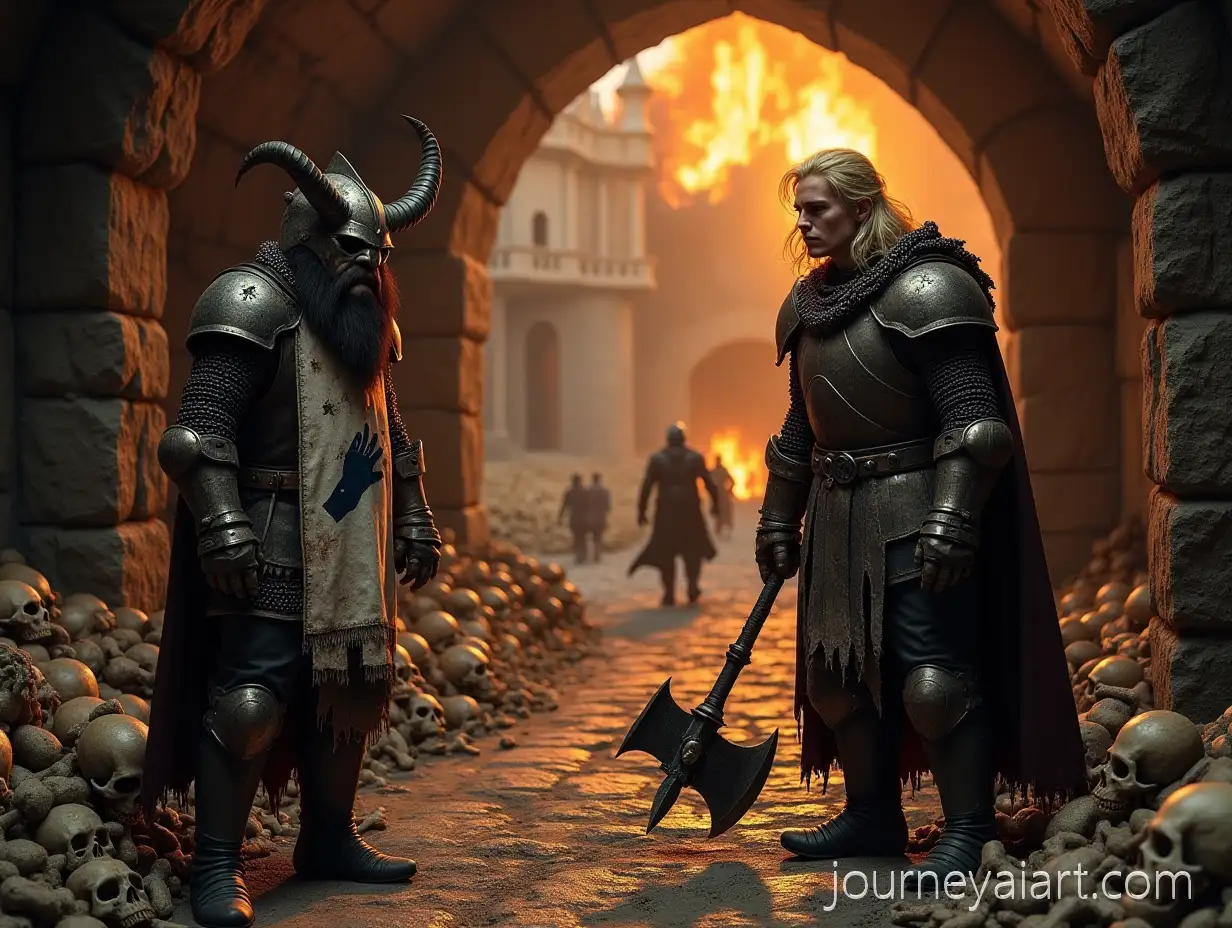 Dark-RPG-Encounter-in-Catacombs-with-Gnome-CannRPG-Gnome-Knight-Battleibal-and-Knight