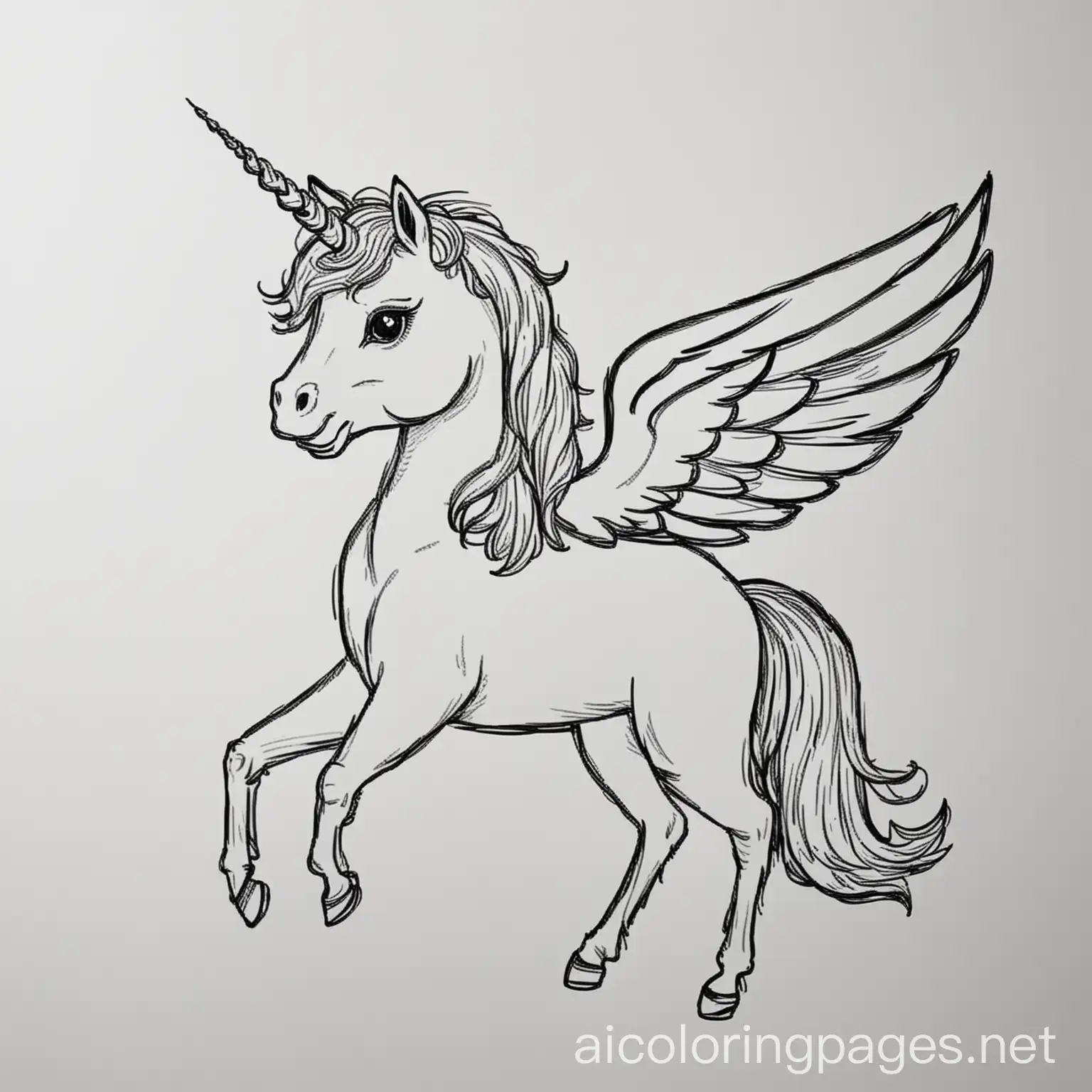 Winged-Unicorn-Coloring-Page-on-White-Background