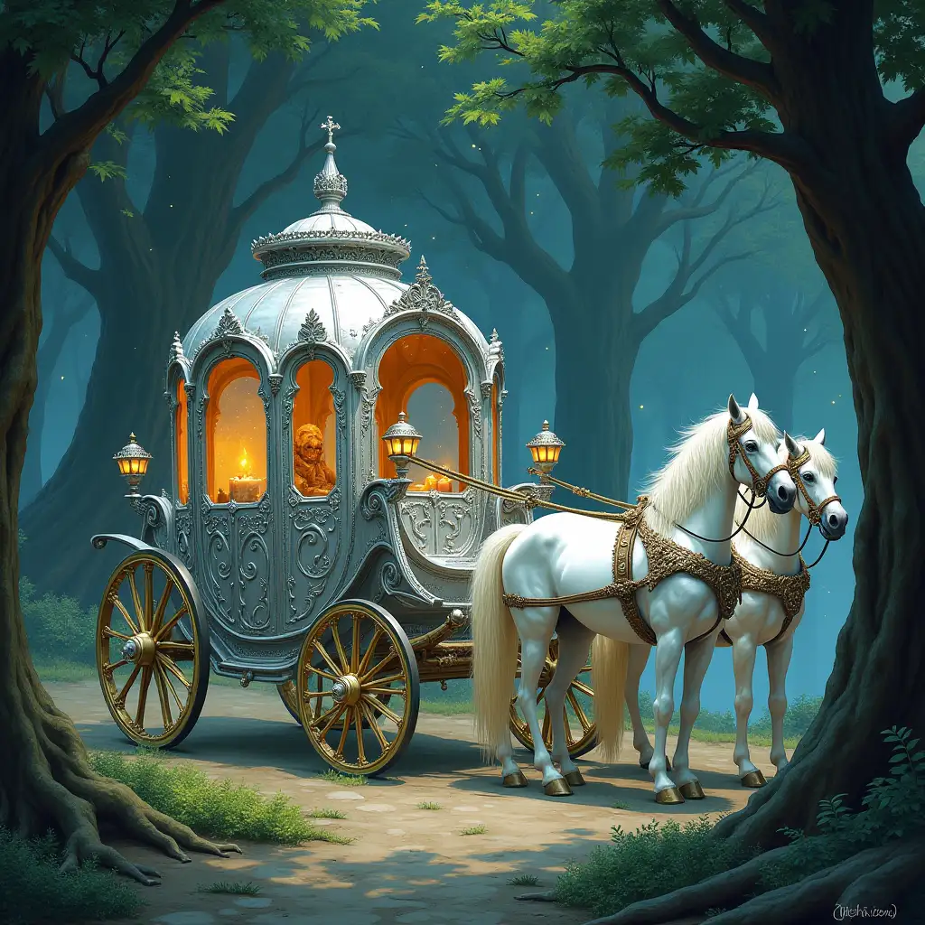 Ornate-Elven-Carriage-in-an-Enchanted-Forest