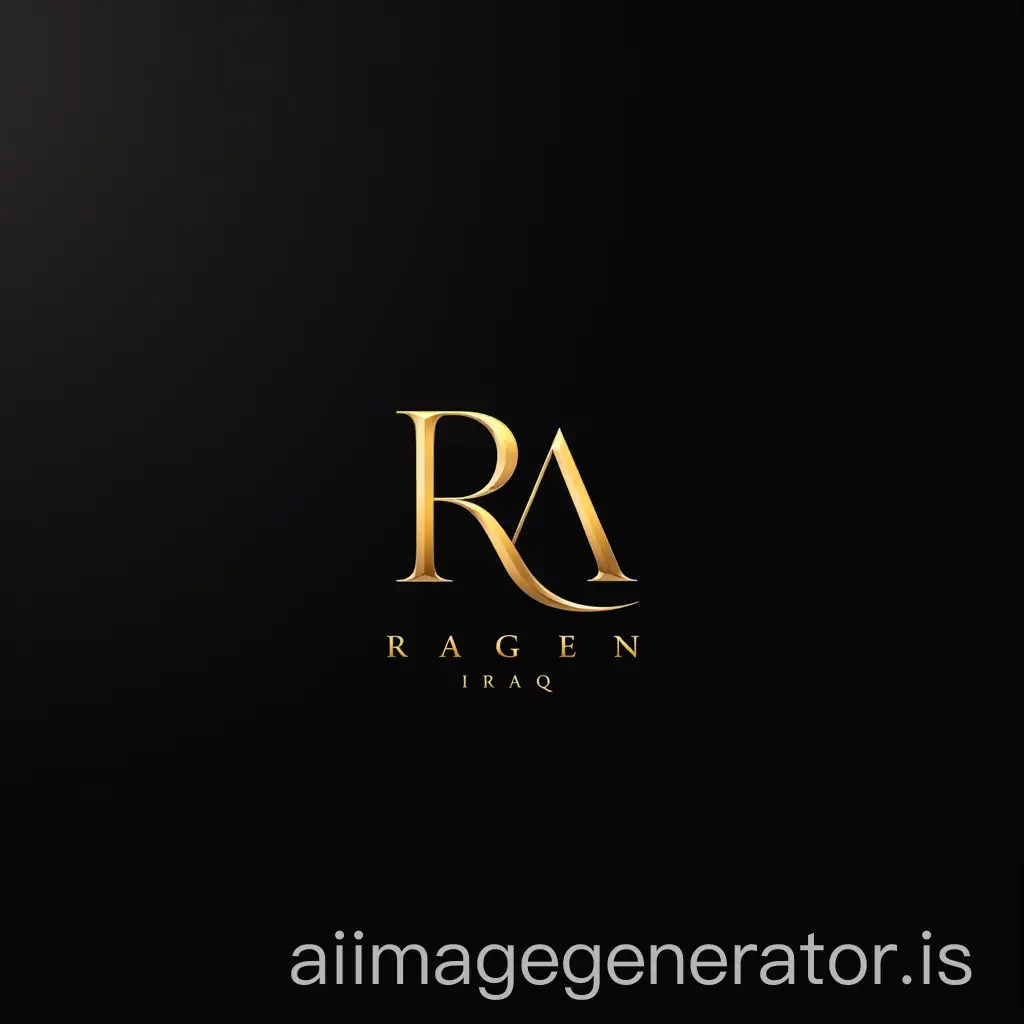 Luxury-Logo-Design-for-RAGEN-IRAQ-with-Gold-Accented-RA-Monogram