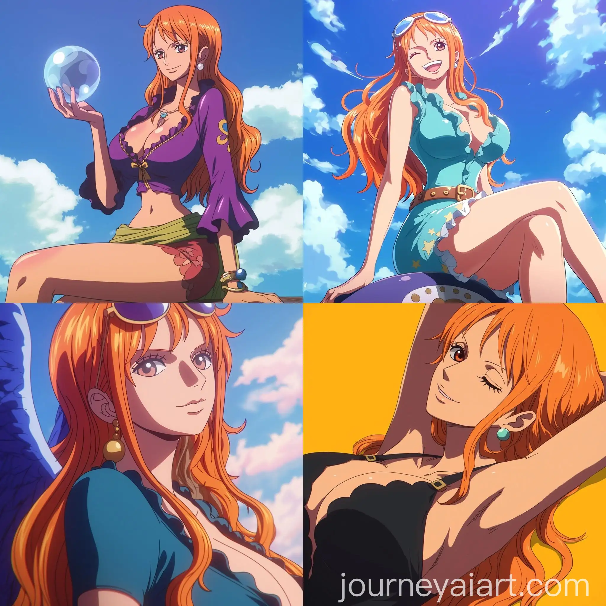 Nami-Cosplaying-as-Starfire-in-One-Piece-Style