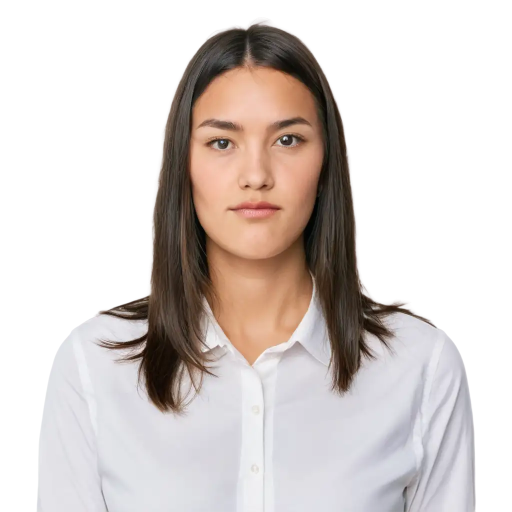 Professional-PNG-Portrait-of-an-American-Woman-in-Collared-Shirt