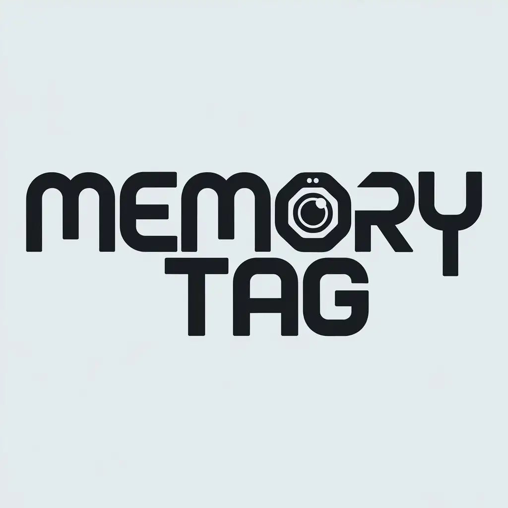 LOGO Design for Memory Tag Modern Wordmark with Camera Icon for Commemorating Deceased People